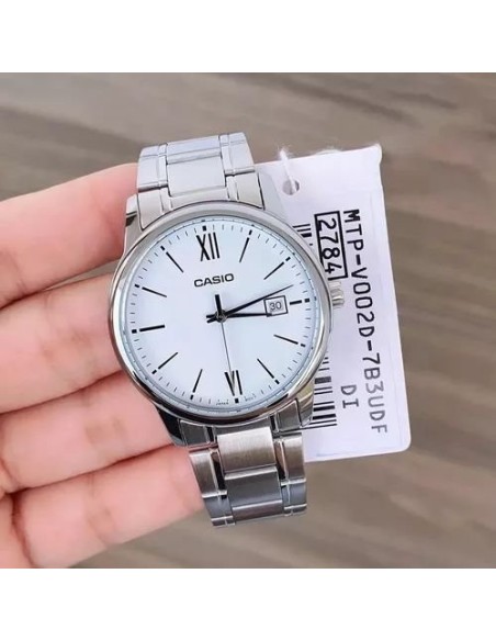 reloj clásico cuarzo hombre Casio Classic MTP-V002D-7B3 44 × 37 × 9.6 mm correa de acero
